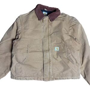 Carhartt Jacket Men Large Regular Brown Arctic Quilt Lined J002BRN Discontinued